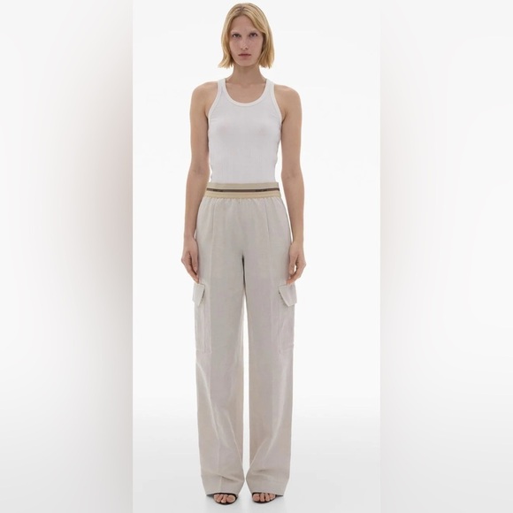 Helmut Lang Pull-On Cotton Linen Cargo Pant NWT - Picture 2 of 9